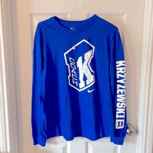 Nike Long Sleeve Shirt Coach K (Krzyzewski) Men’s Large Blue & White